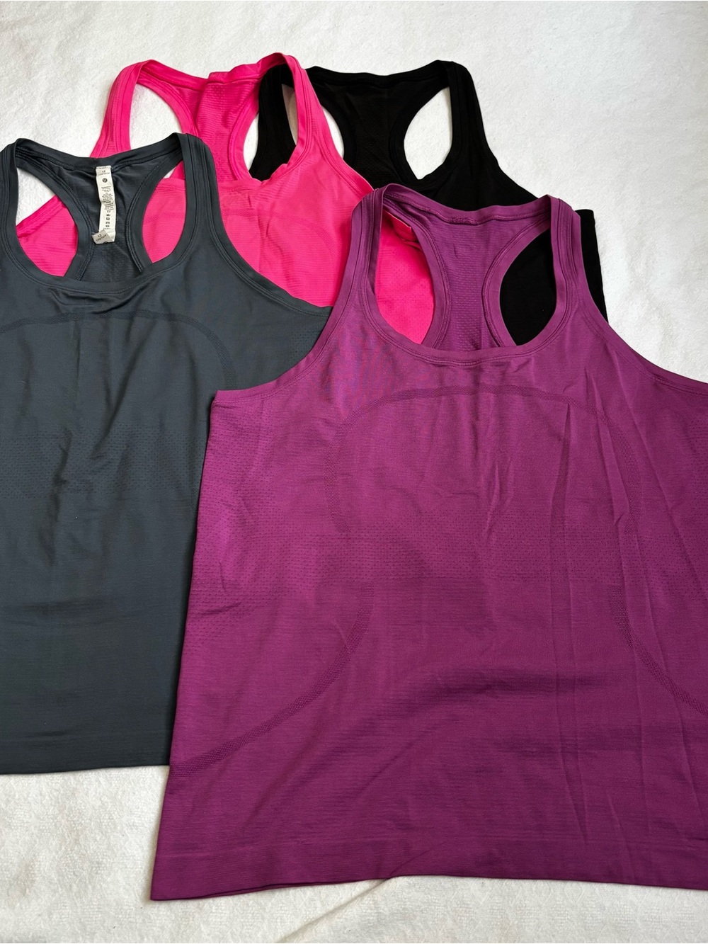 lululemon athletica Racerback Tank Top Set — Gray, Hot Pink, Purple, Black - Picture 3 of 9